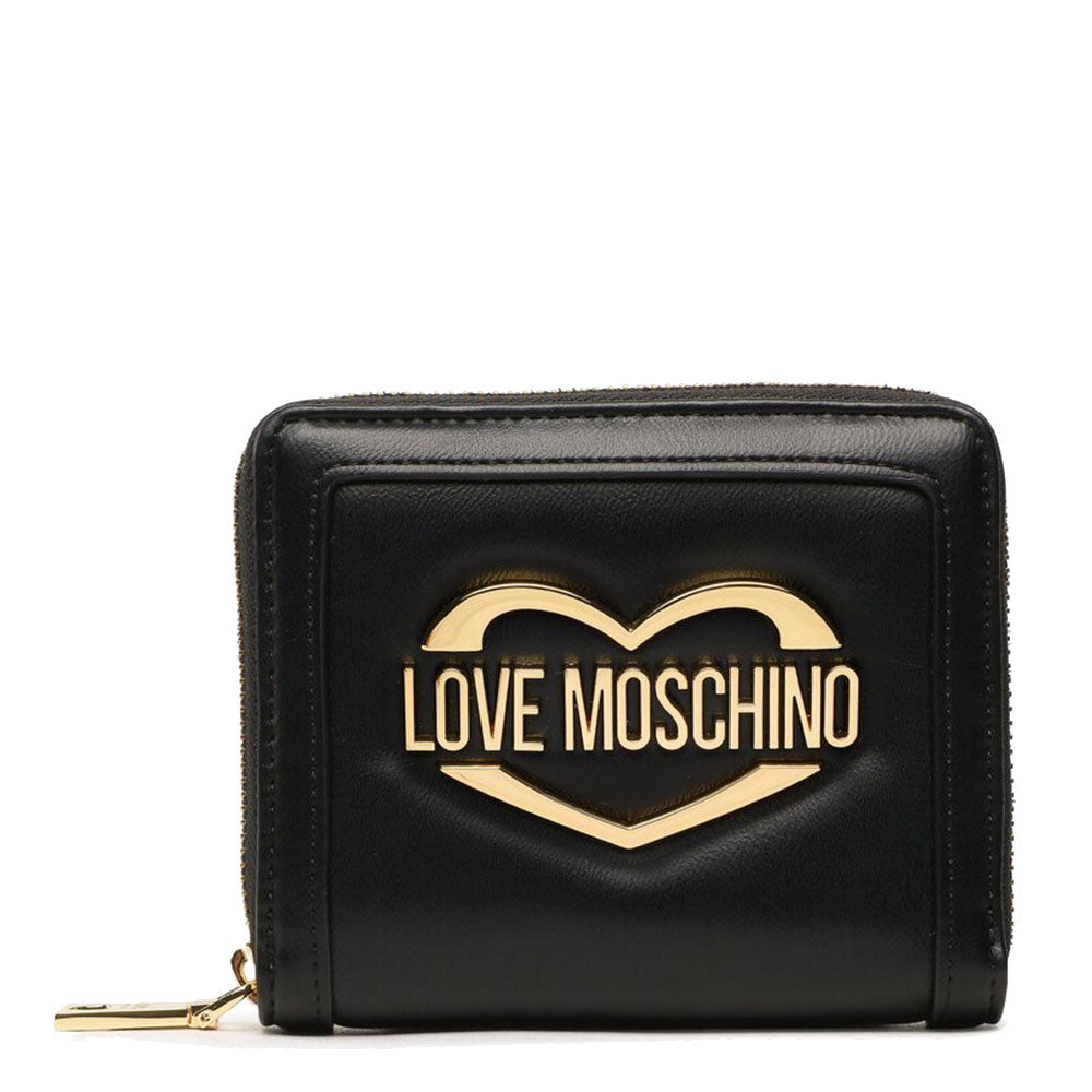 Portafoglio Donna Piccolo con Zip LOVE MOSCHINO linea Metal Logo Nero JC5623