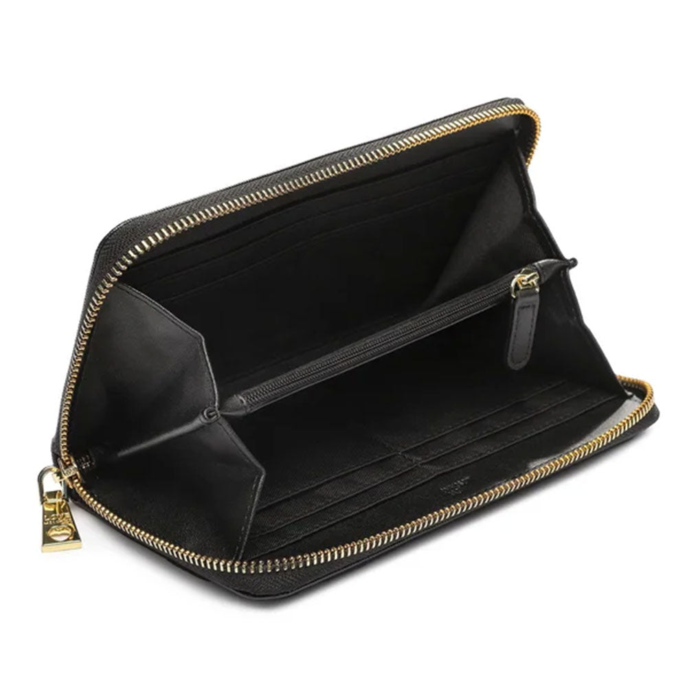 Portafoglio Donna Zip Around LOVE MOSCHINO stampa Saffiano Nera
