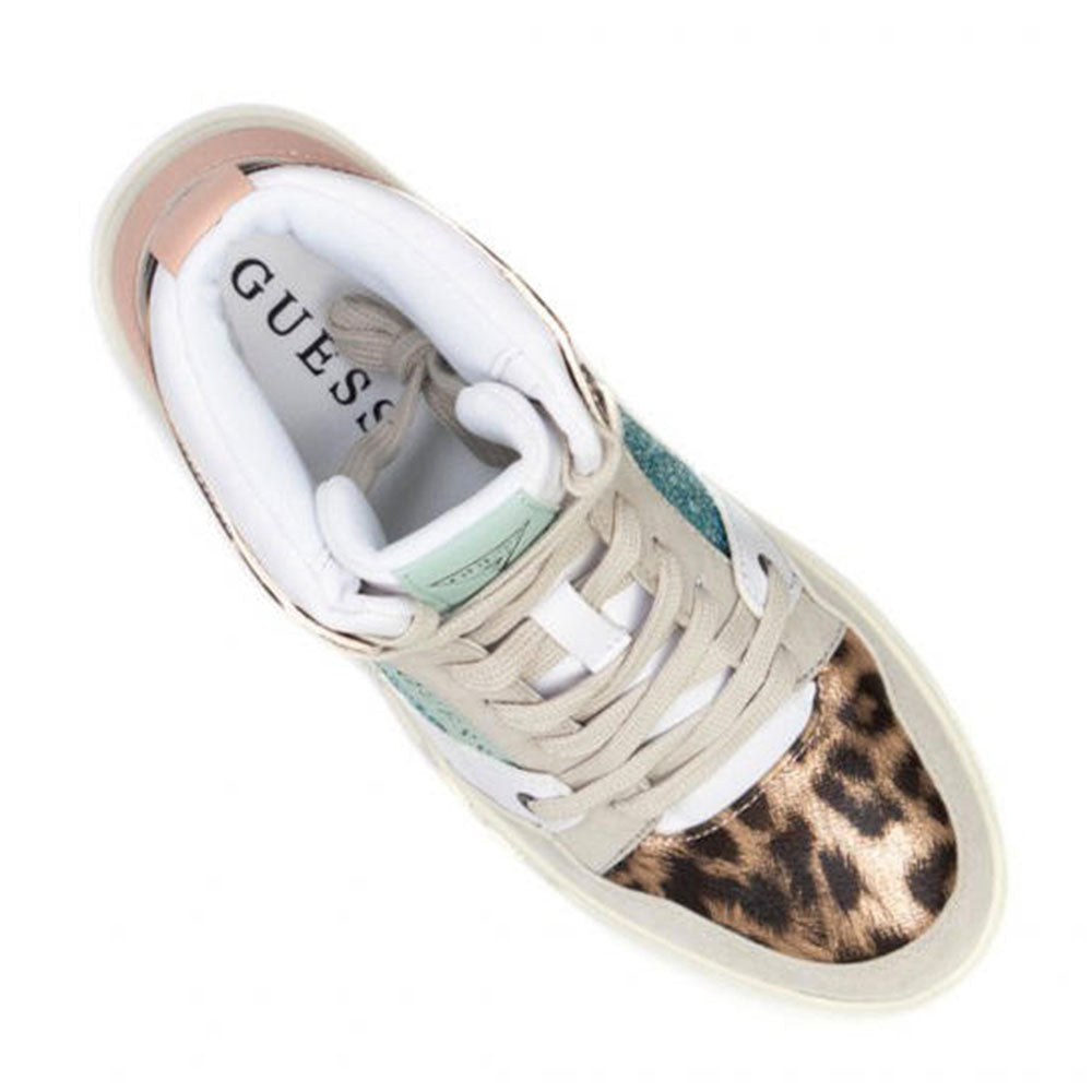Scarpe Donna GUESS Sneakers Alta Linea Justis Colore White