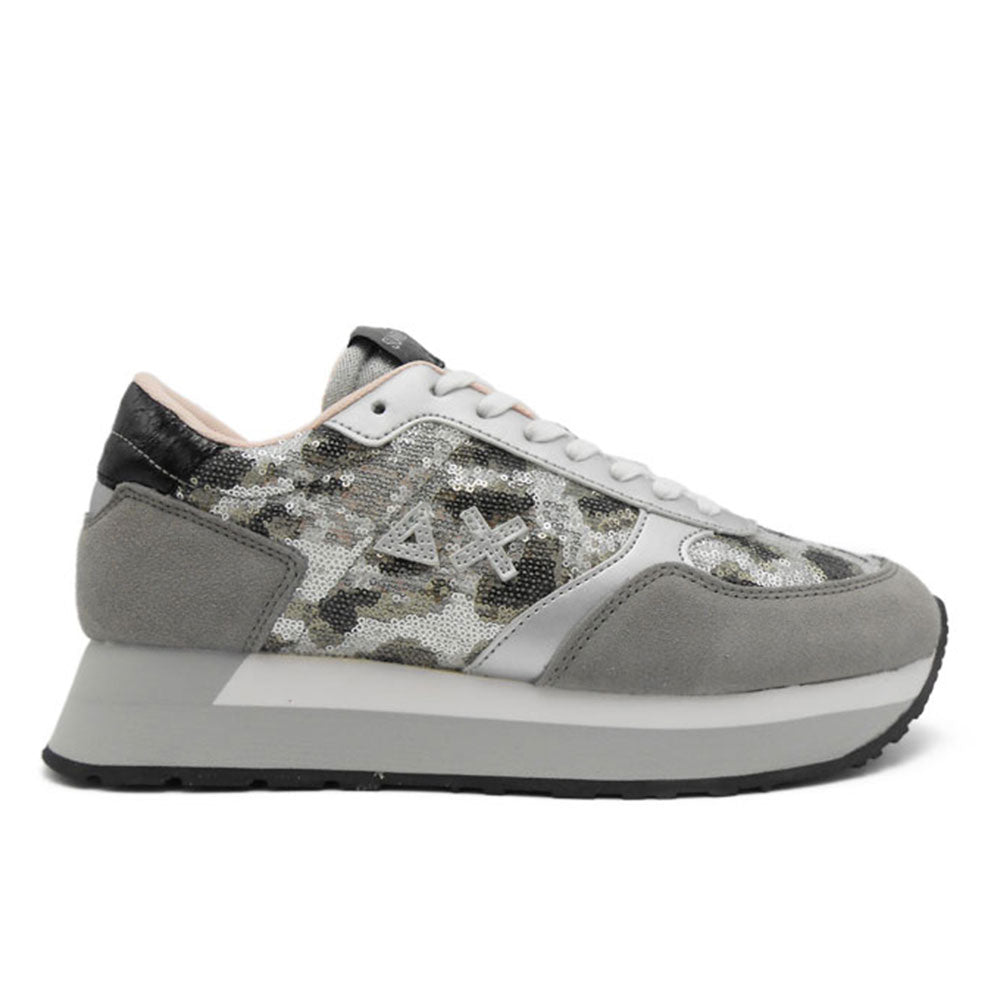 Scarpe Donna Sun68 Sneakers Kelly Paillettes Animal Grigio Scuro