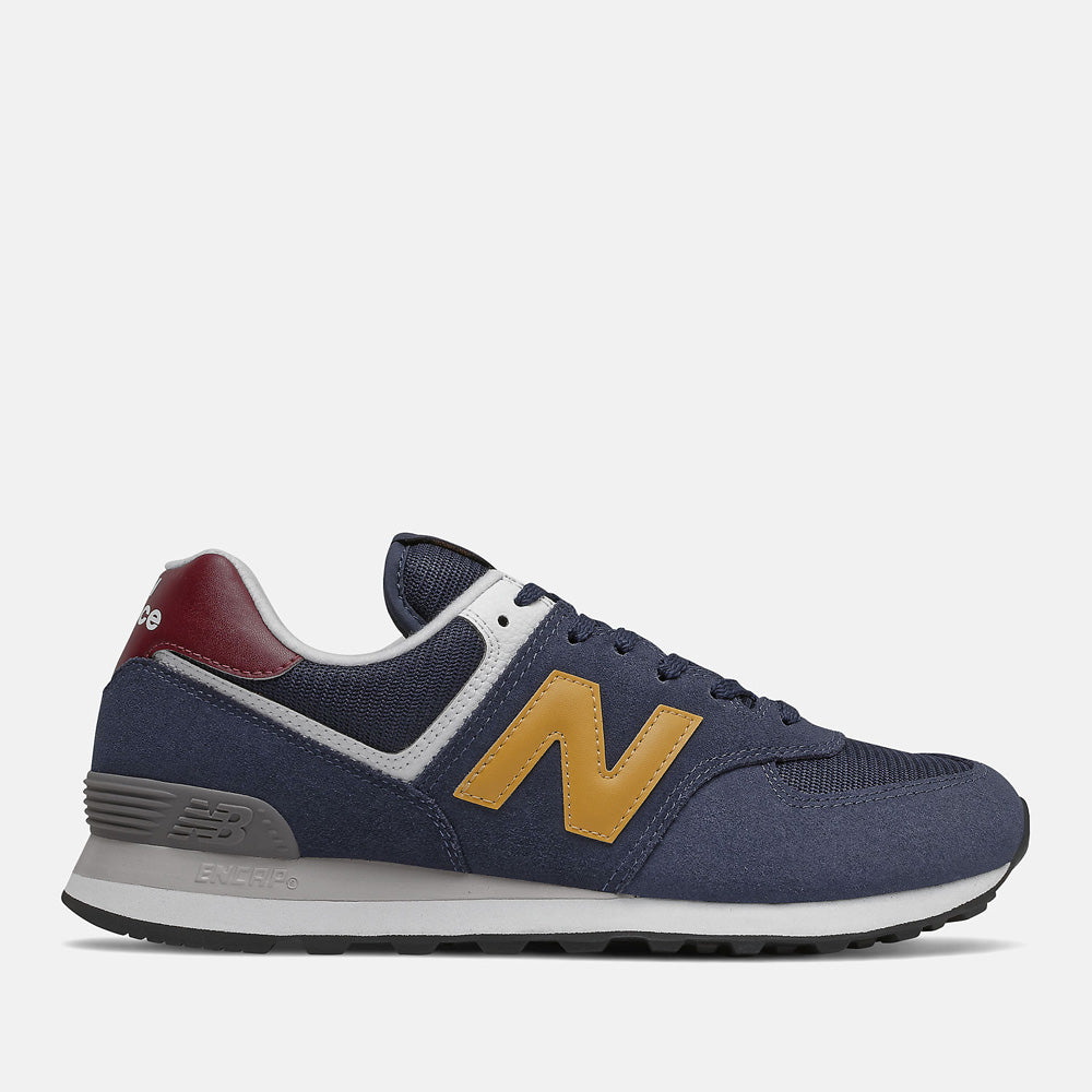 Scarpe Uomo NEW BALANCE Sneakers 574 in Suede e Tessuto colore Natural Indigo e Aspen
