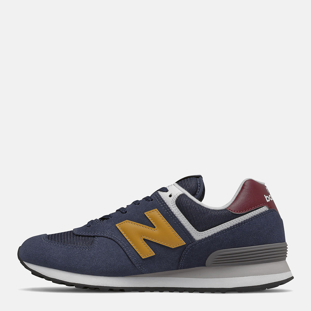 Scarpe Uomo NEW BALANCE Sneakers 574 in Suede e Tessuto colore Natural Indigo e Aspen