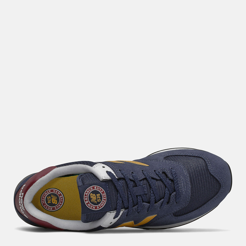 Scarpe Uomo NEW BALANCE Sneakers 574 in Suede e Tessuto colore Natural Indigo e Aspen