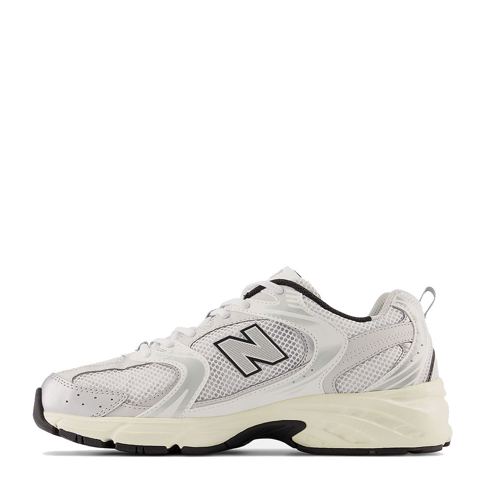 Scarpe Running NEW BALANCE Sneakers 530 in Tessuto Sintetico e Mesh colore White Silver Metallic e Black