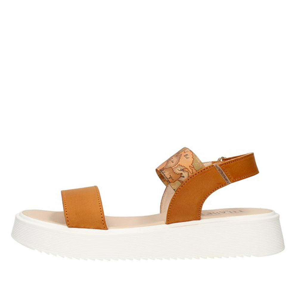Scarpe Donna 1A Classe Alviero Martini Sandali Platform Marrone con Elastico Geo Classic 0953