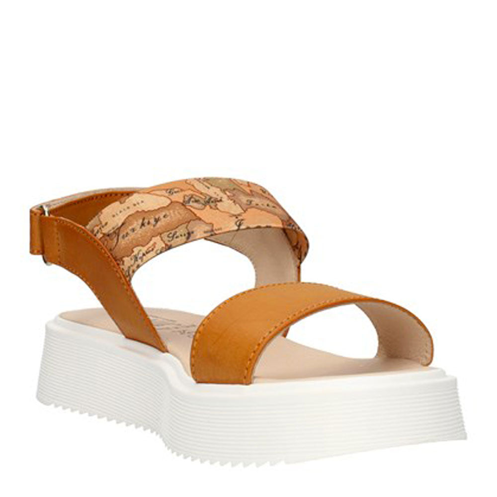 Scarpe Donna 1A Classe Alviero Martini Sandali Platform Marrone con Elastico Geo Classic 0953
