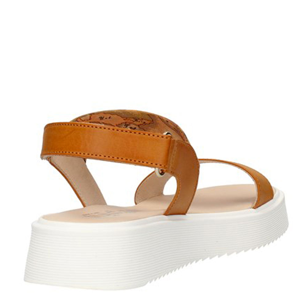 Scarpe Donna 1A Classe Alviero Martini Sandali Platform Marrone con Elastico Geo Classic 0953