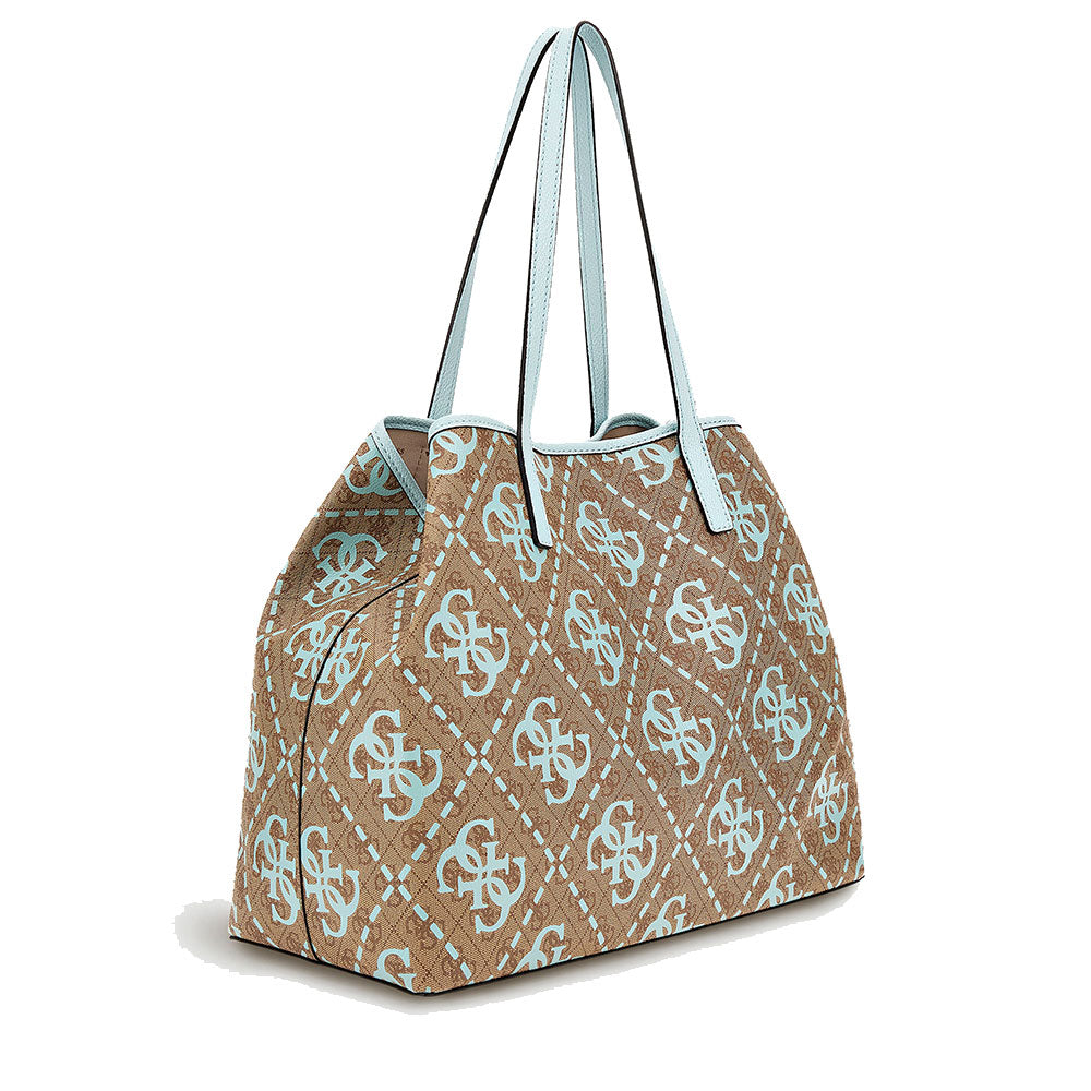 Borsa Shopper a Spalla Donna GUESS Modello Vikky Colore Latte Logo - Ice