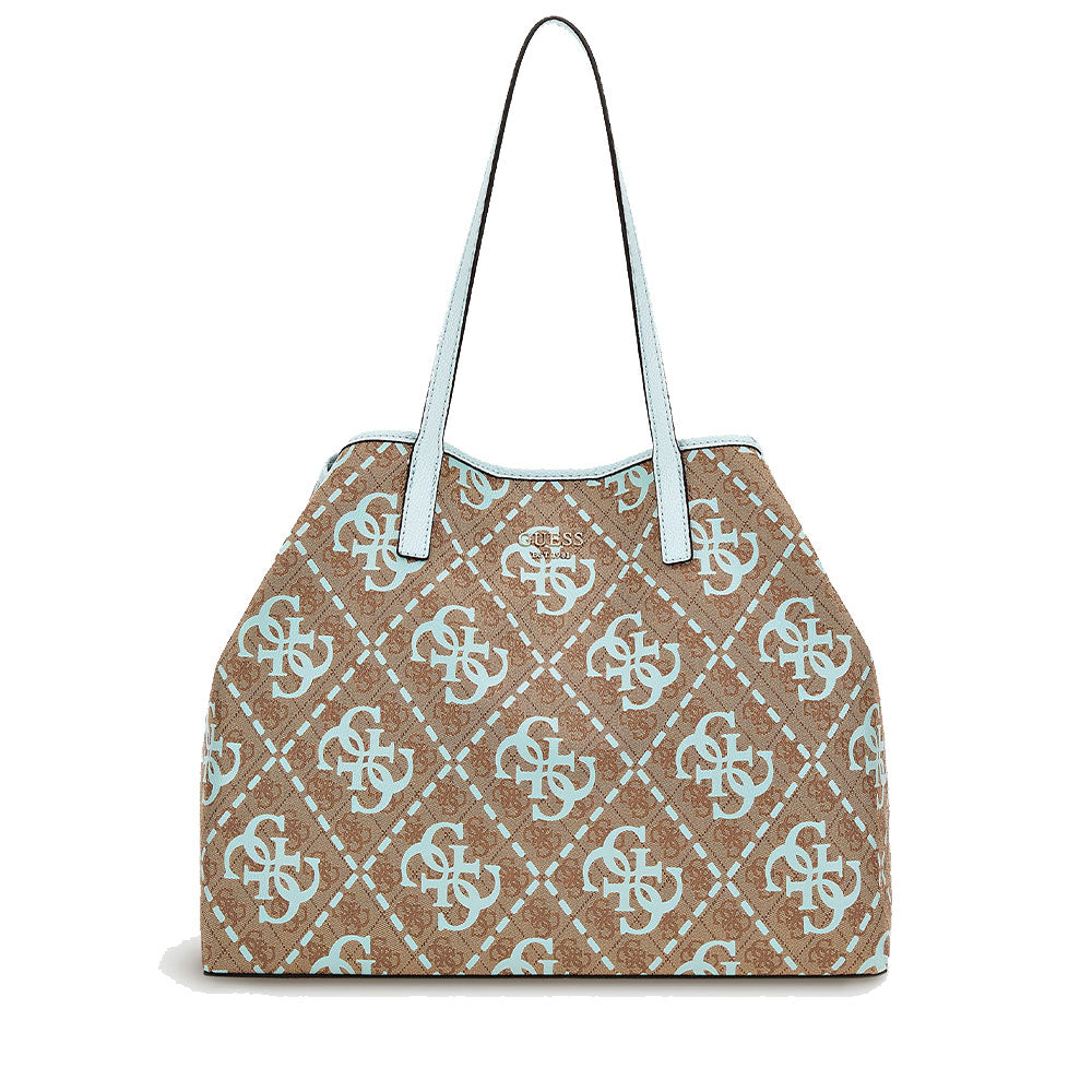 Borsa Shopper a Spalla Donna GUESS Modello Vikky Colore Latte Logo - Ice