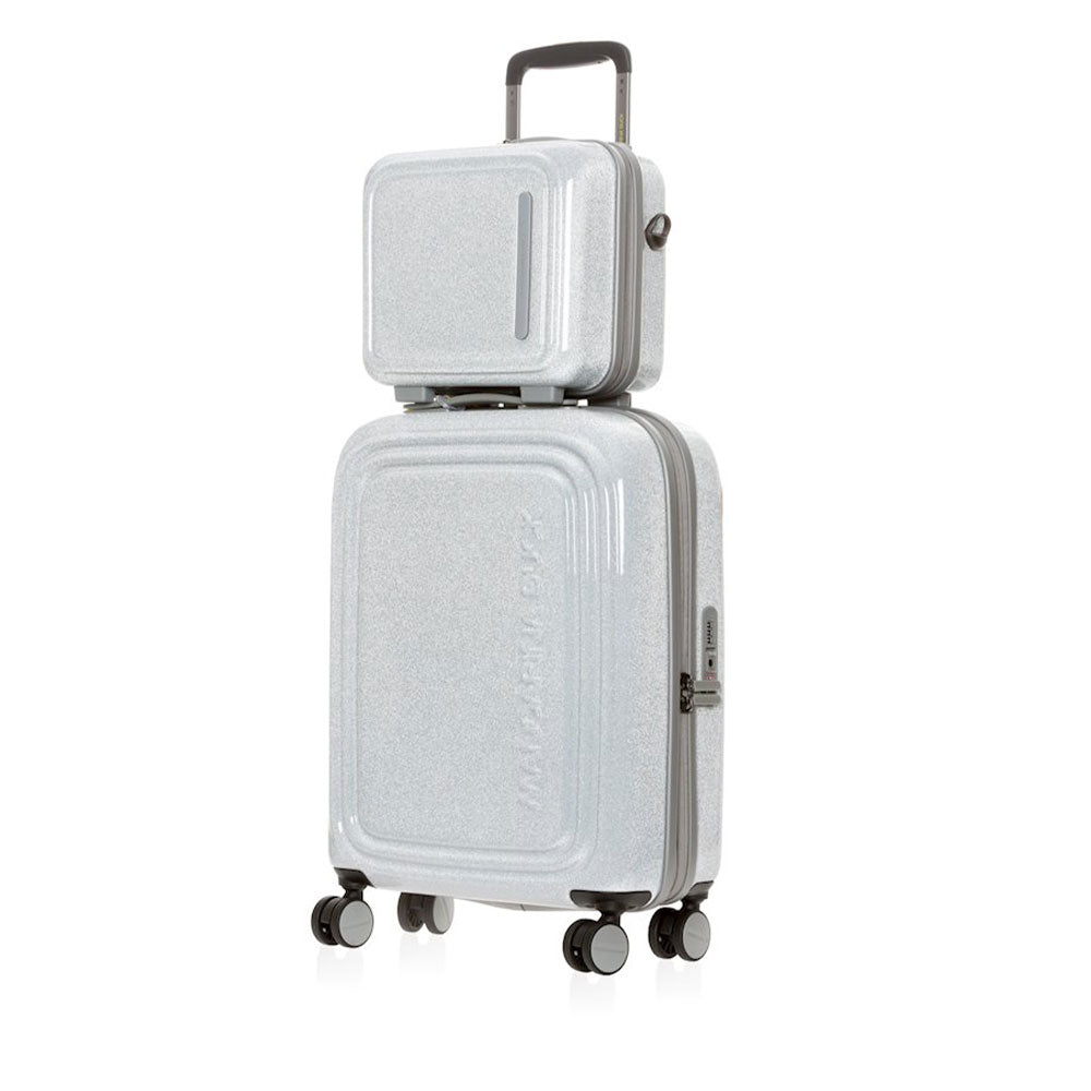 Mandarina Duck Damen Beauty Case Logoduck Line Farbe Glitzer Silber