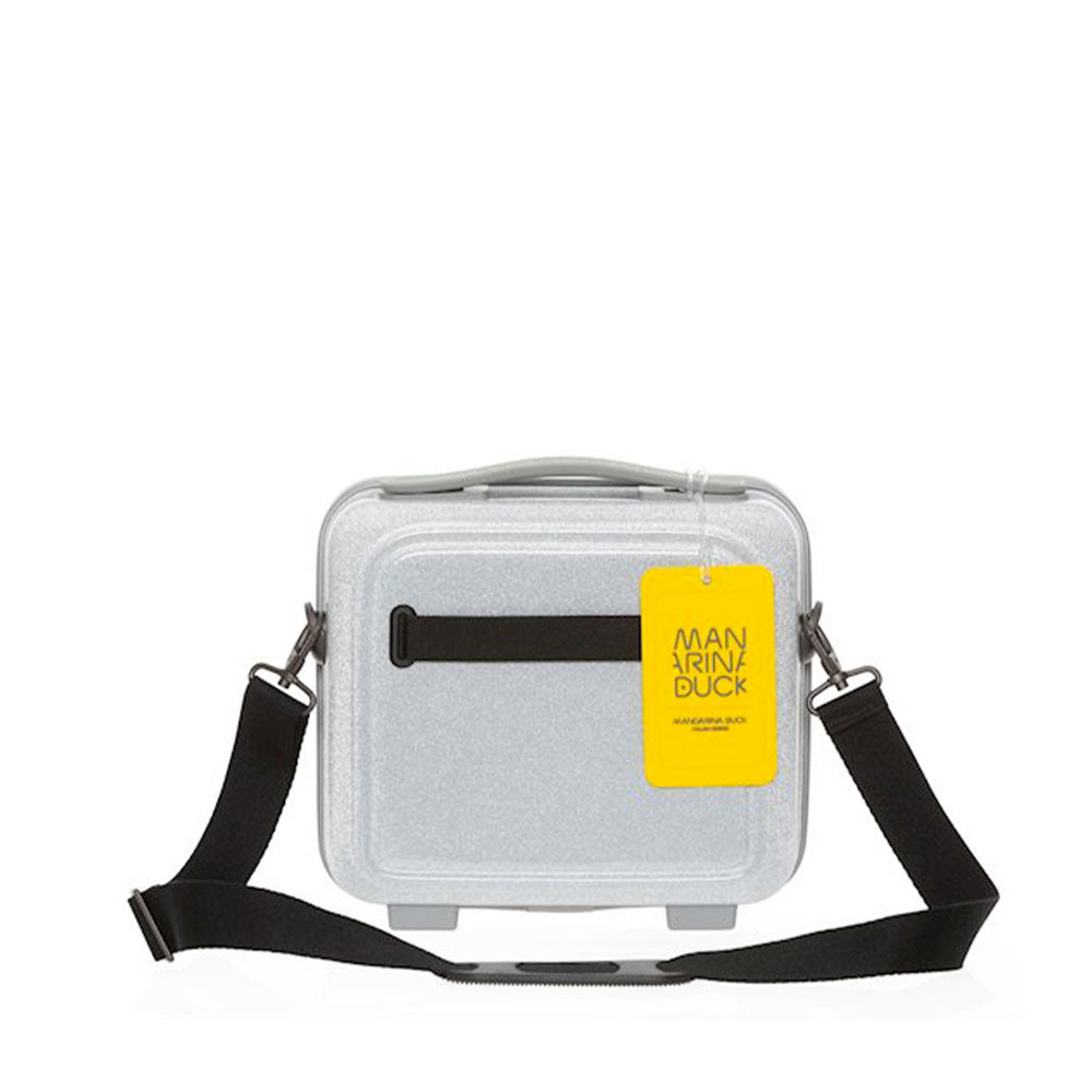 Mandarina Duck Damen Beauty Case Logoduck Line Farbe Glitzer Silber