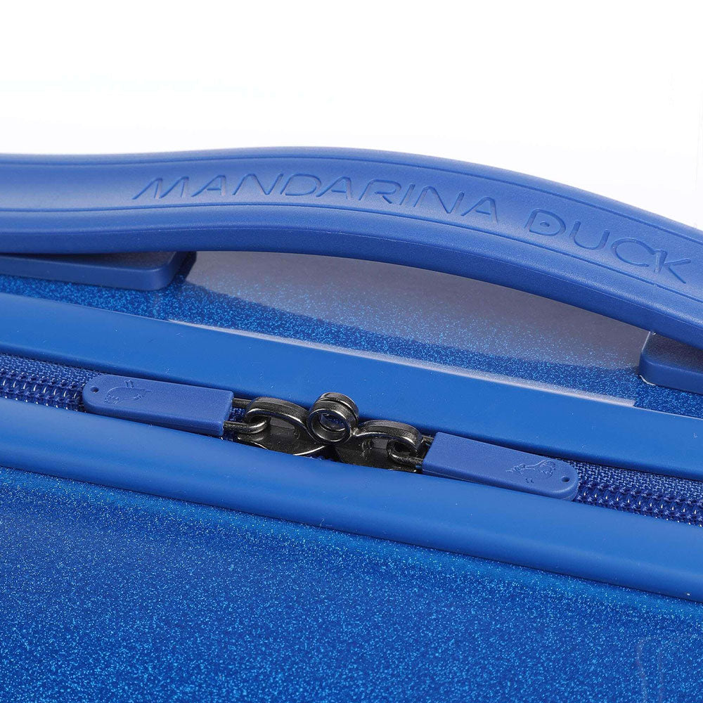 Mandarina Duck Damen Beauty Case Logoduck Line Farbe Glitzer Blau