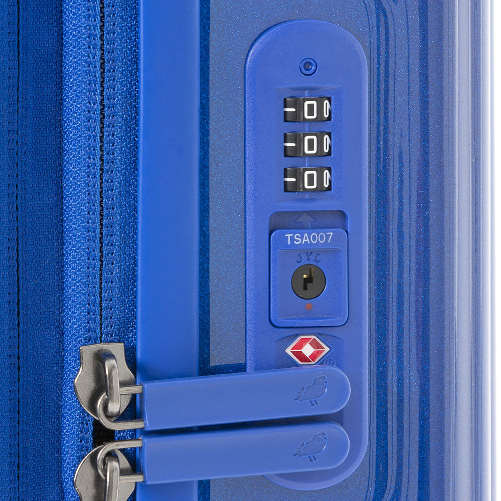 Trolley Cabina Rigido Espandibile Mandarina Duck 4 Ruote Colore Glitter Blue