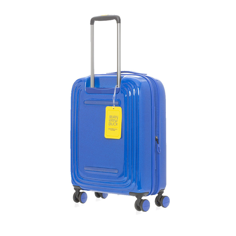 Trolley Cabina Rigido Espandibile Mandarina Duck 4 Ruote Colore Glitter Blue