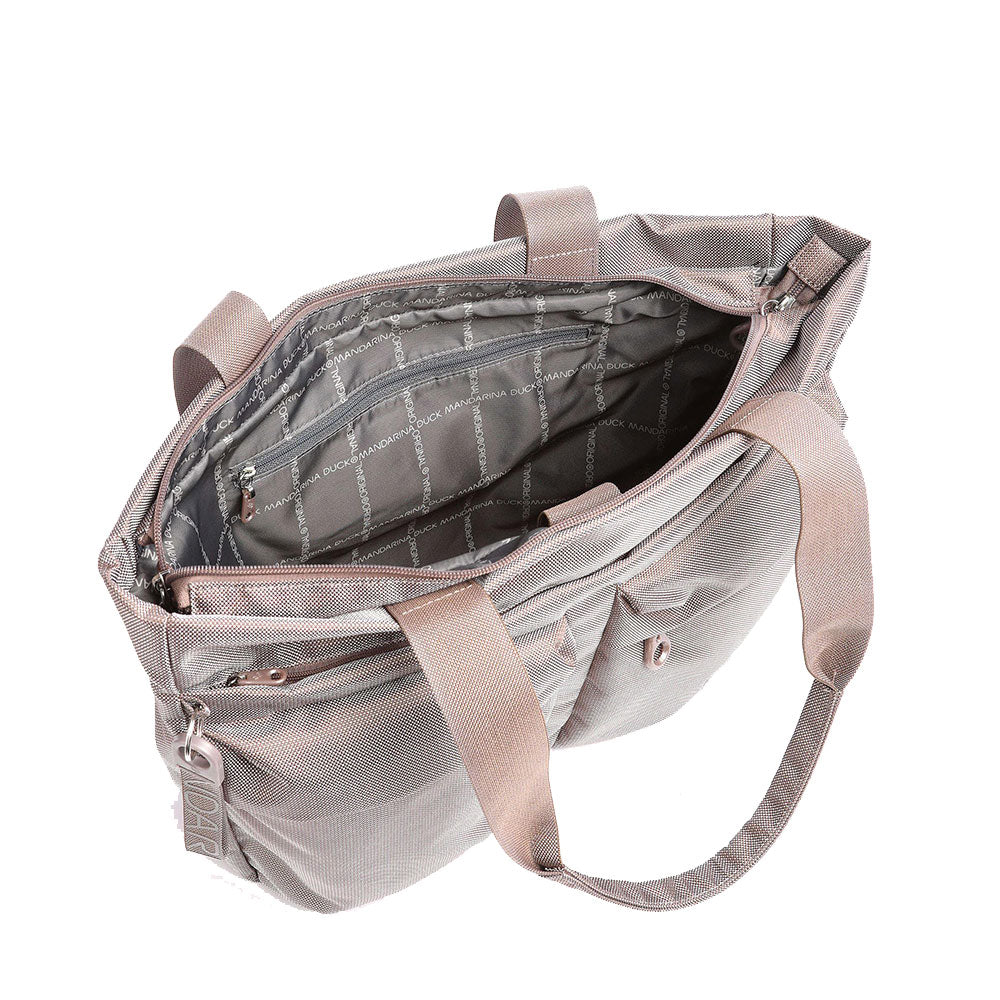 Borsa Donna Shopper a Spalla Mandarina Duck in Tessuto Linea MD20 Colore Taupe
