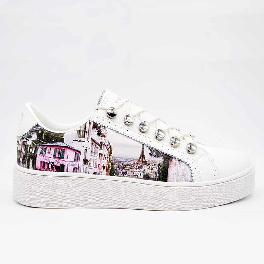 Scarpe Donna Y Not Sneakers Stampa Paris Charleston Linea Yes