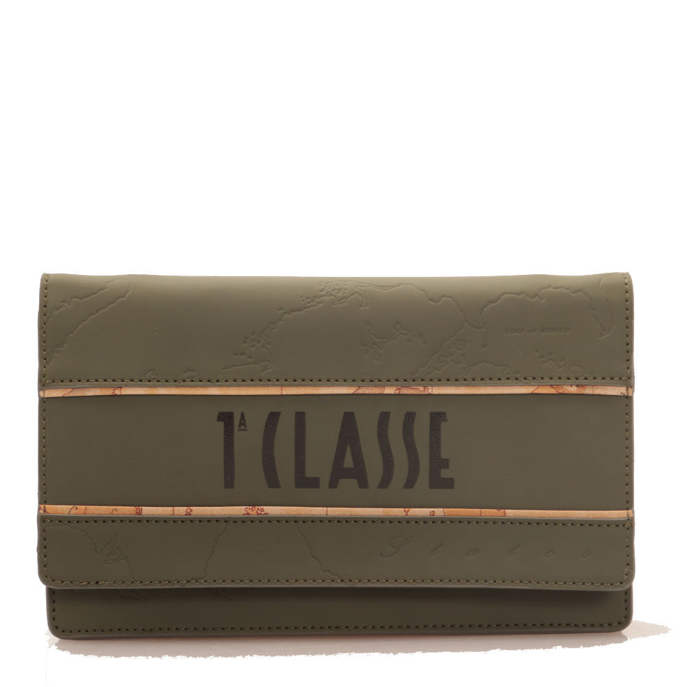 Pochette Donna 1A Classe Alviero Martini linea Geo Cruise in Tessuto Gommato Grey Green PL43