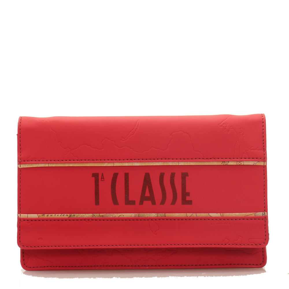 Pochette Donna 1A Classe Alviero Martini linea Geo Cruise in Tessuto Gommato Rosso PL43