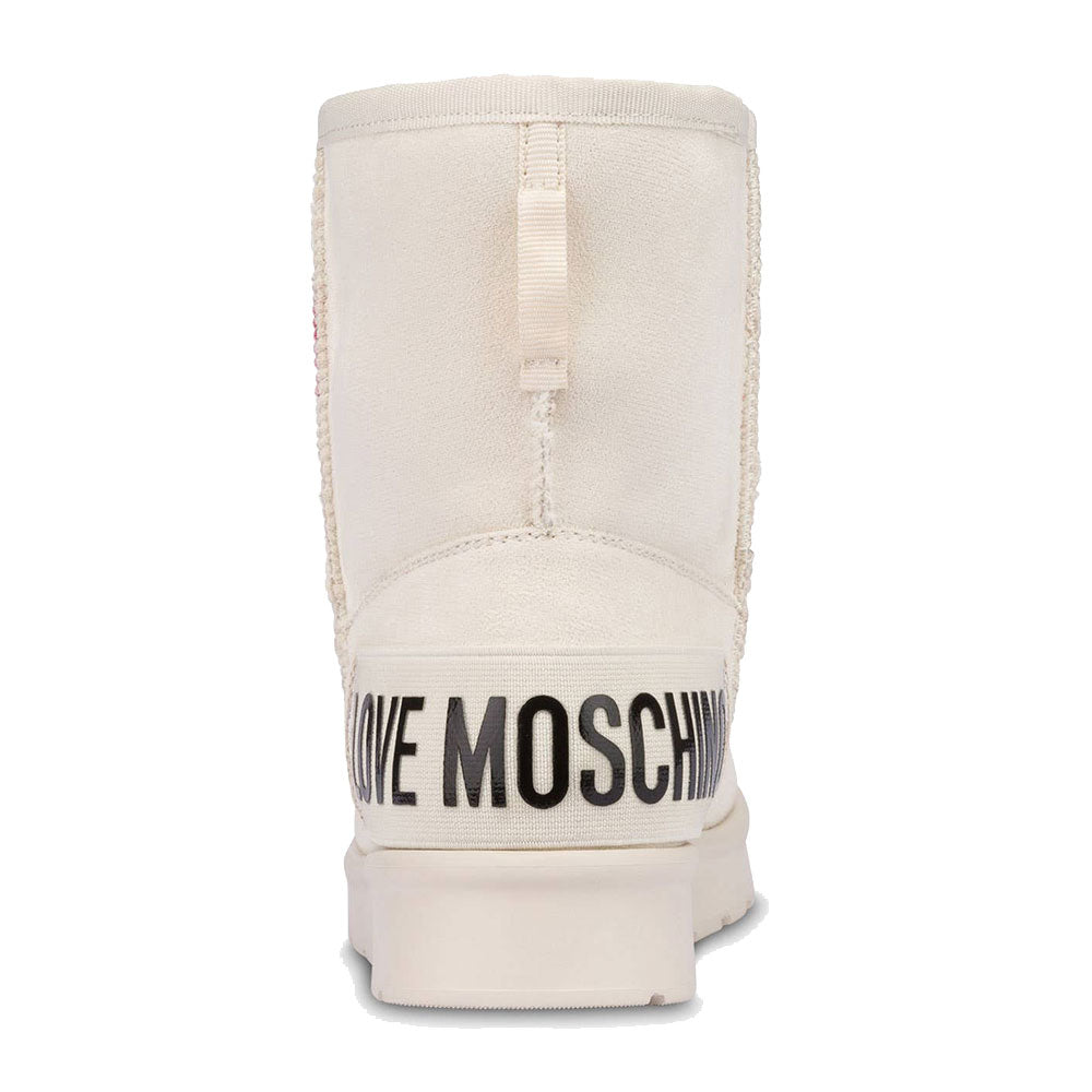 Scarpe Donna LOVE MOSCHINO Stivaletti Imbottiti in Velour colore Off White
