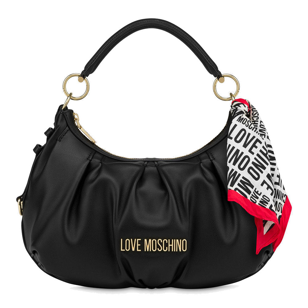 Borsa Donna Hobo con Foulard LOVE MOSCHINO linea City Bag colore Nero