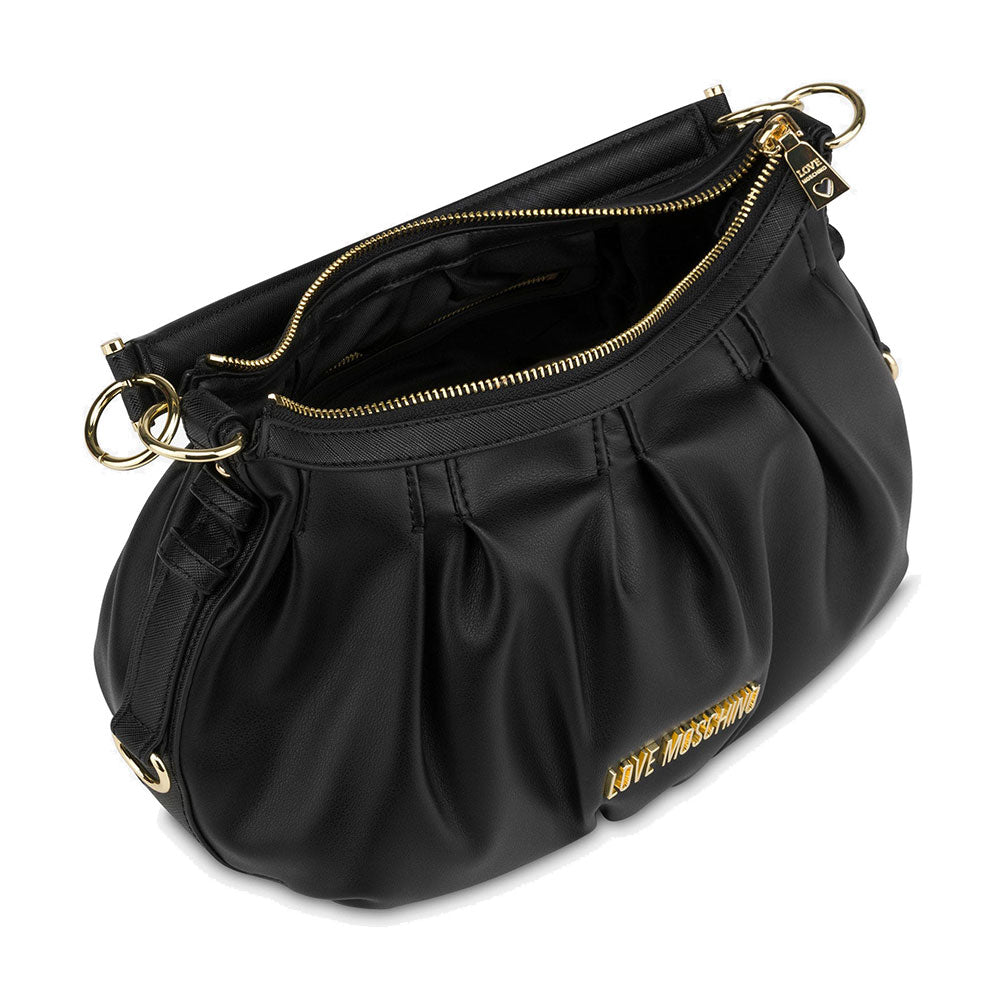 Borsa Donna Hobo con Foulard LOVE MOSCHINO linea City Bag colore Nero