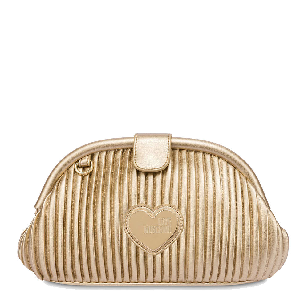 LOVE MOSCHINO PLEATED LINIE
Damen-Clutch mit Schultergurt in Goldfarbe JC4045