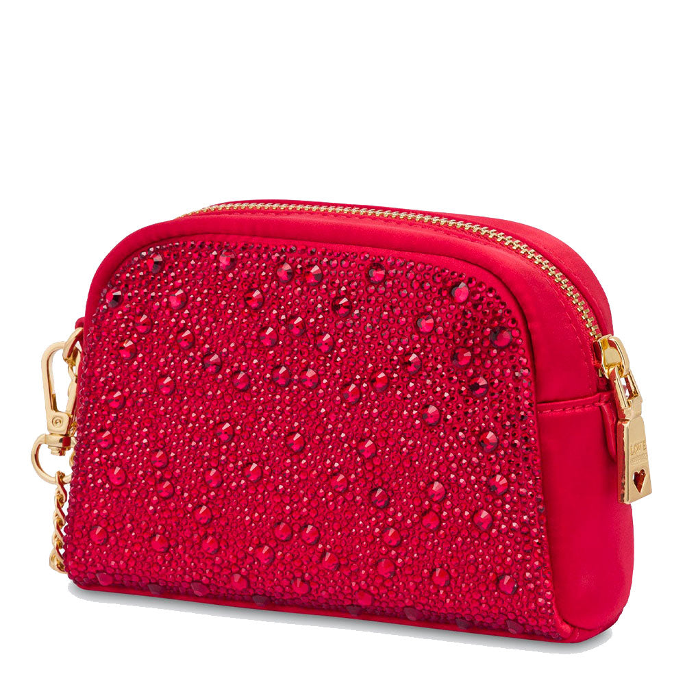 Beauty Case mit Strasssteinen LOVE MOSCHINO Geschenkkapsellinie in Rot
