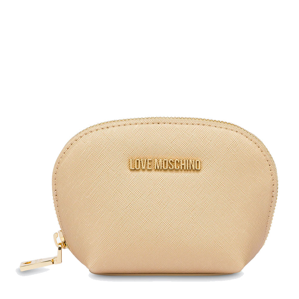 Beauty Case Kleines Laminat LOVE MOSCHINO Gift Capsule-Linie in der Farbe Gold