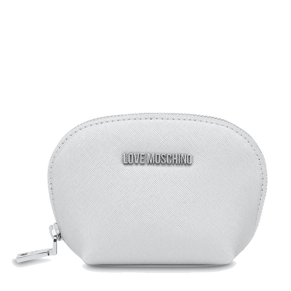 Beauty Case Kleines Laminat LOVE MOSCHINO Geschenkkapsellinie in Silber