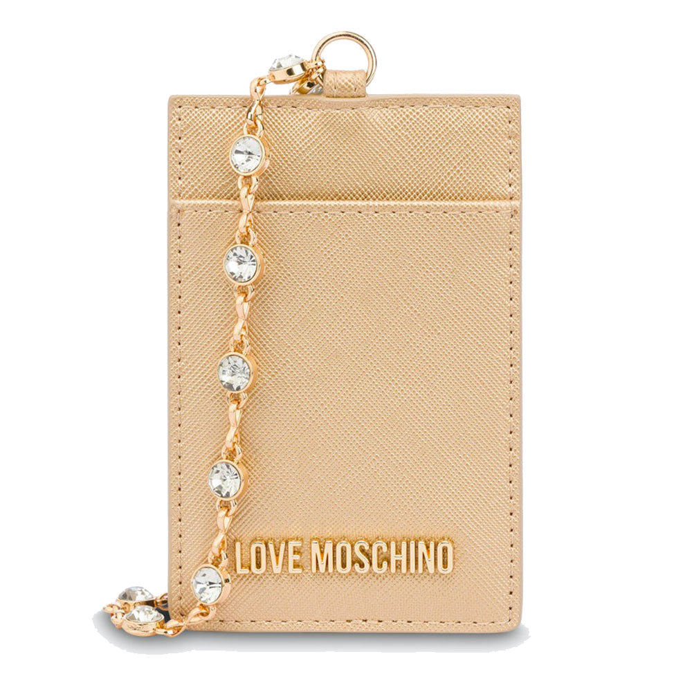 Portacarte con Catena LOVE MOSCHINO linea Gift Capsule color Oro