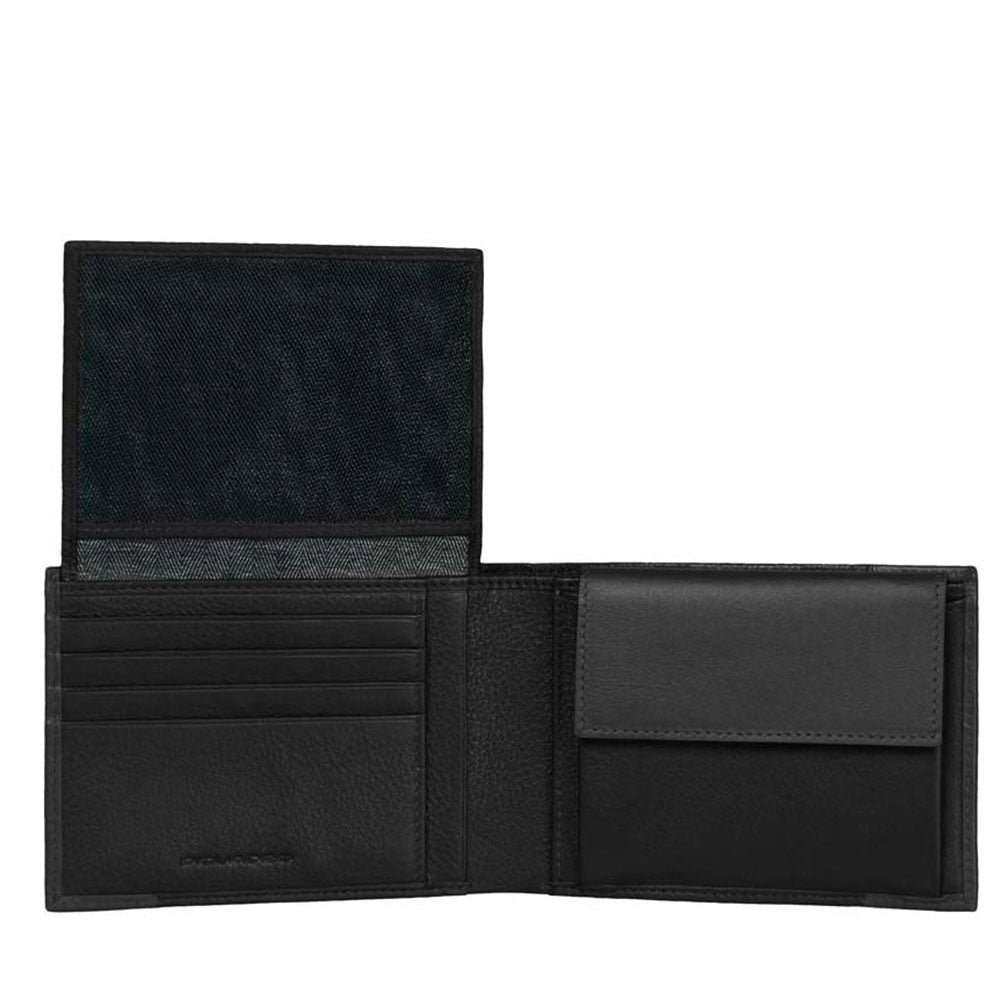 Portafoglio PIQUADRO in Pelle Nera Uomo con Pattina - PU1392P15