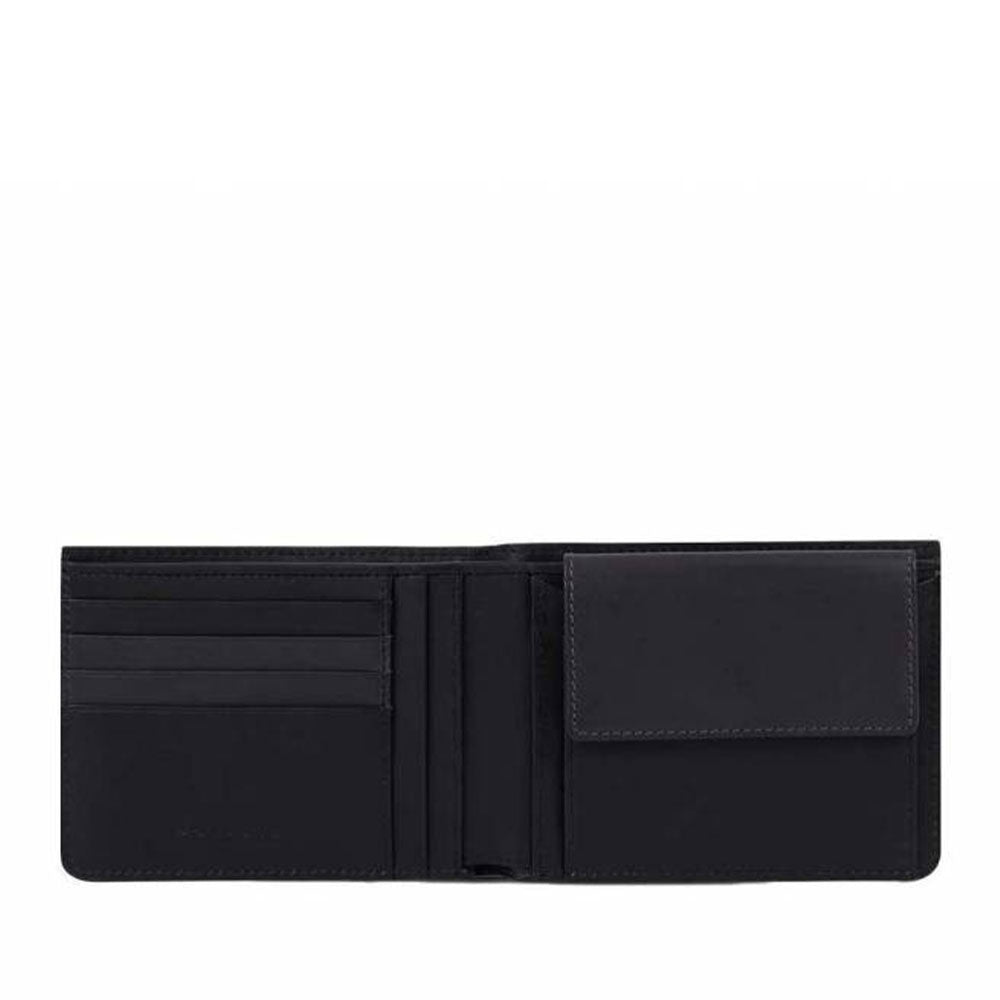 Portafoglio Uomo con Portamonete Piquadro In Pelle Nera - PU257W122R