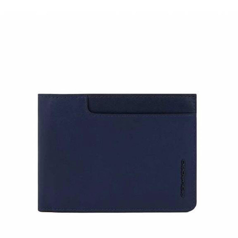 Portafoglio Uomo con Portamonete Piquadro In Pelle Blu - PU257W122R