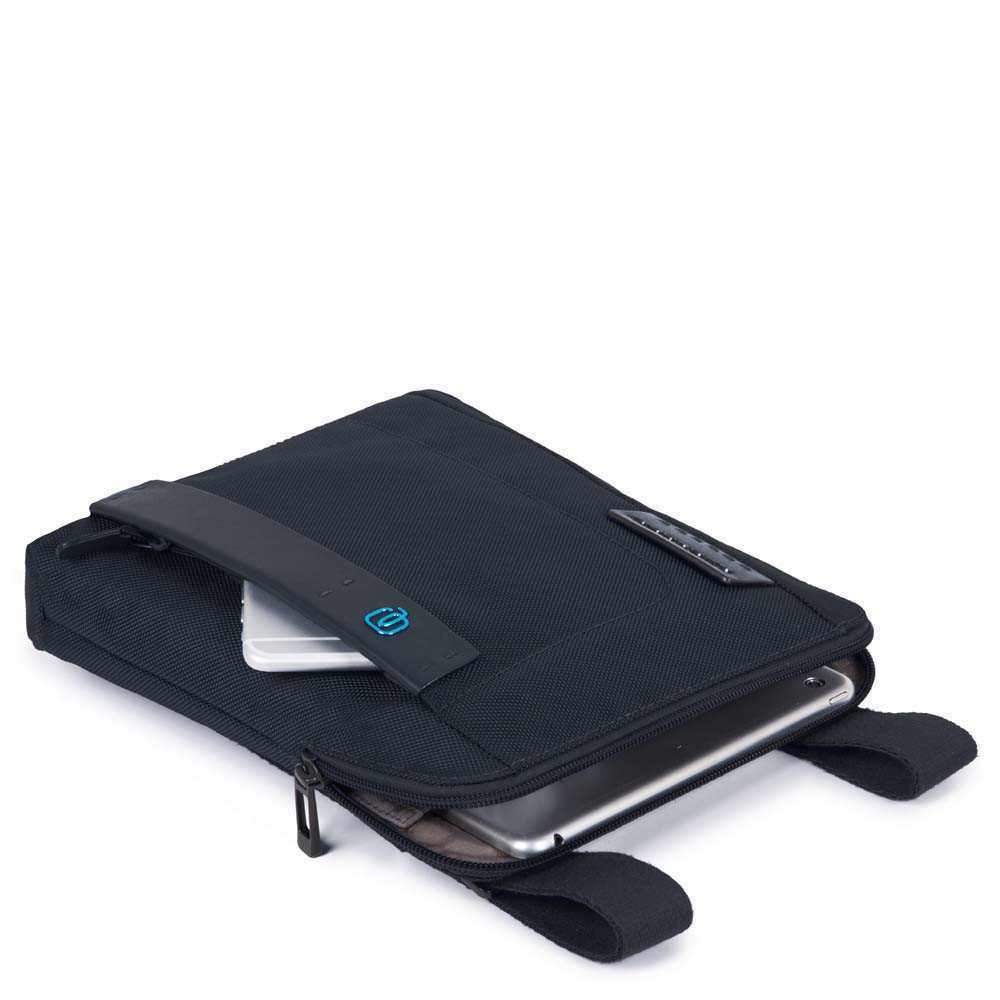 Borsello a Tracolla con Porta iPad®Air/Air2 - PIQUADRO Pulse CA1358P16 in Tessuto Chevron - Blu