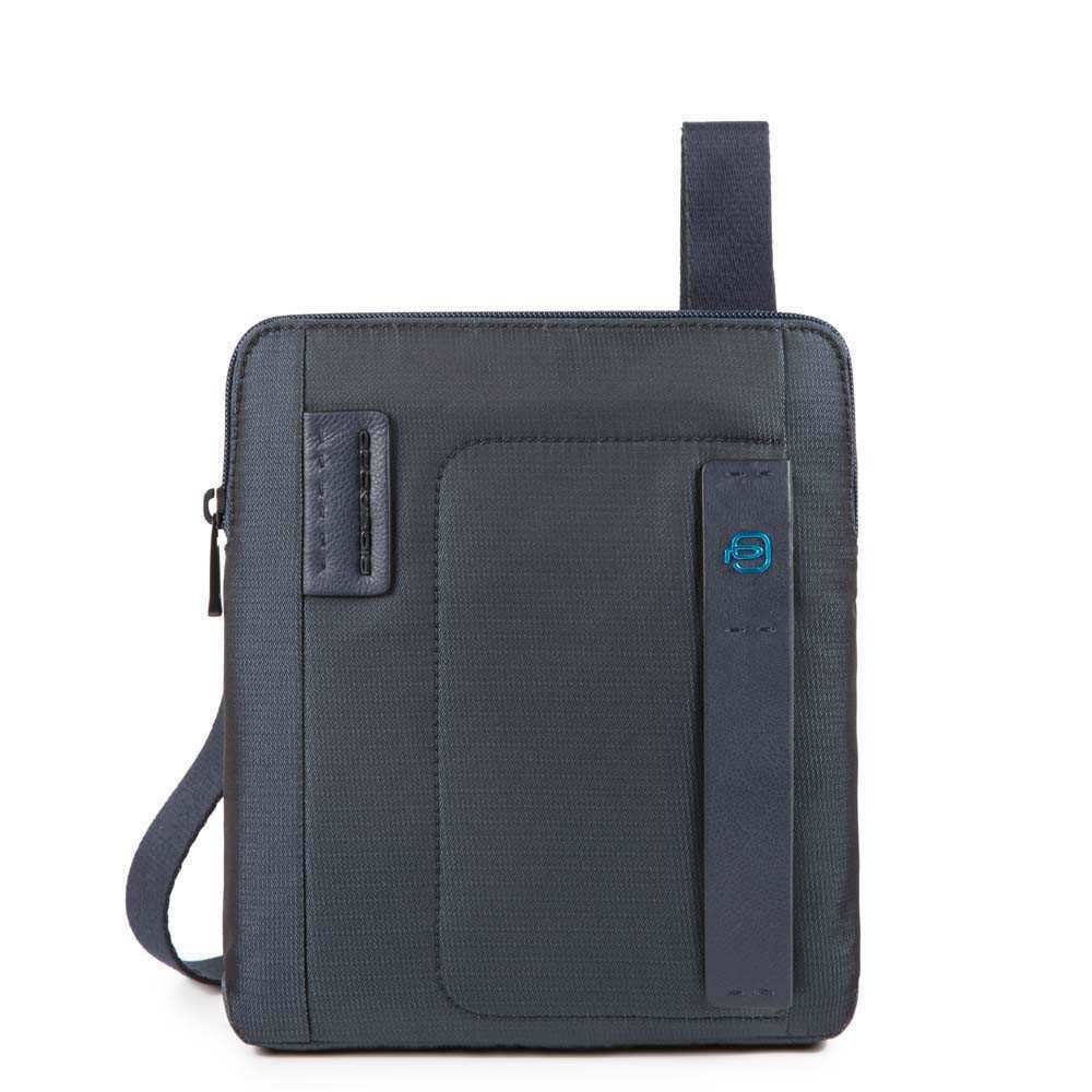 Borsello a Tracolla con Porta iPad®Air/Air2 - PIQUADRO Pulse CA1358P16 in Tessuto Chevron - Blu