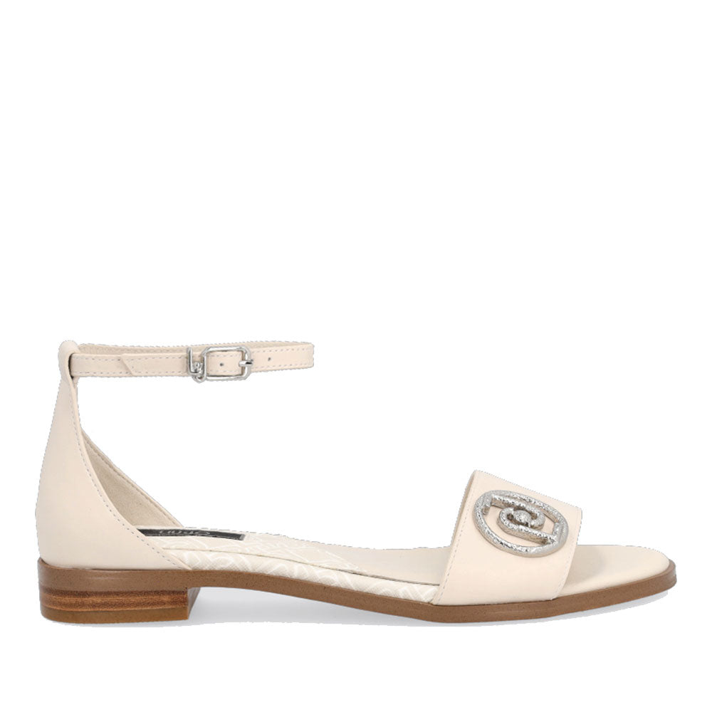 Scarpe Donna LIU JO Sandali Flat in Pelle color Milk