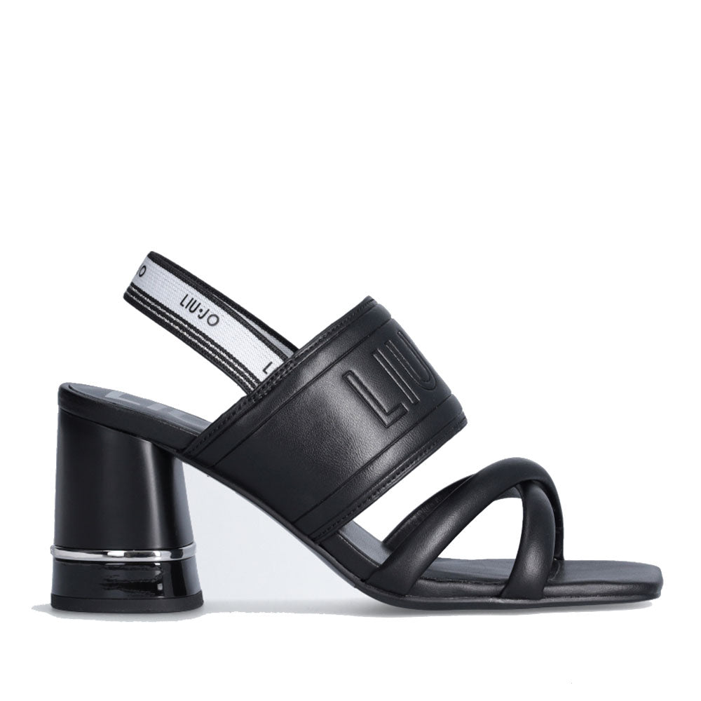 Damenschuhe LIU JO Nice 11 Schwarze Sandalen mit breitem Absatz