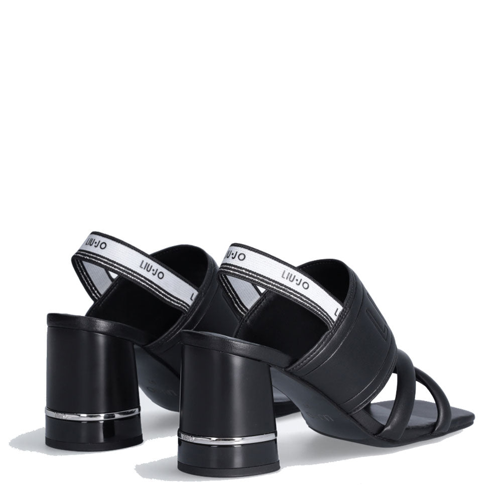 Damenschuhe LIU JO Nice 11 Schwarze Sandalen mit breitem Absatz