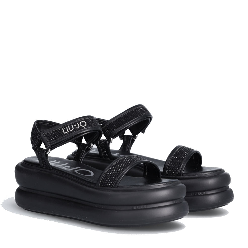 Scarpe Donna LIU JO Sandali Platform Aria 03 con Strass colore Nero
