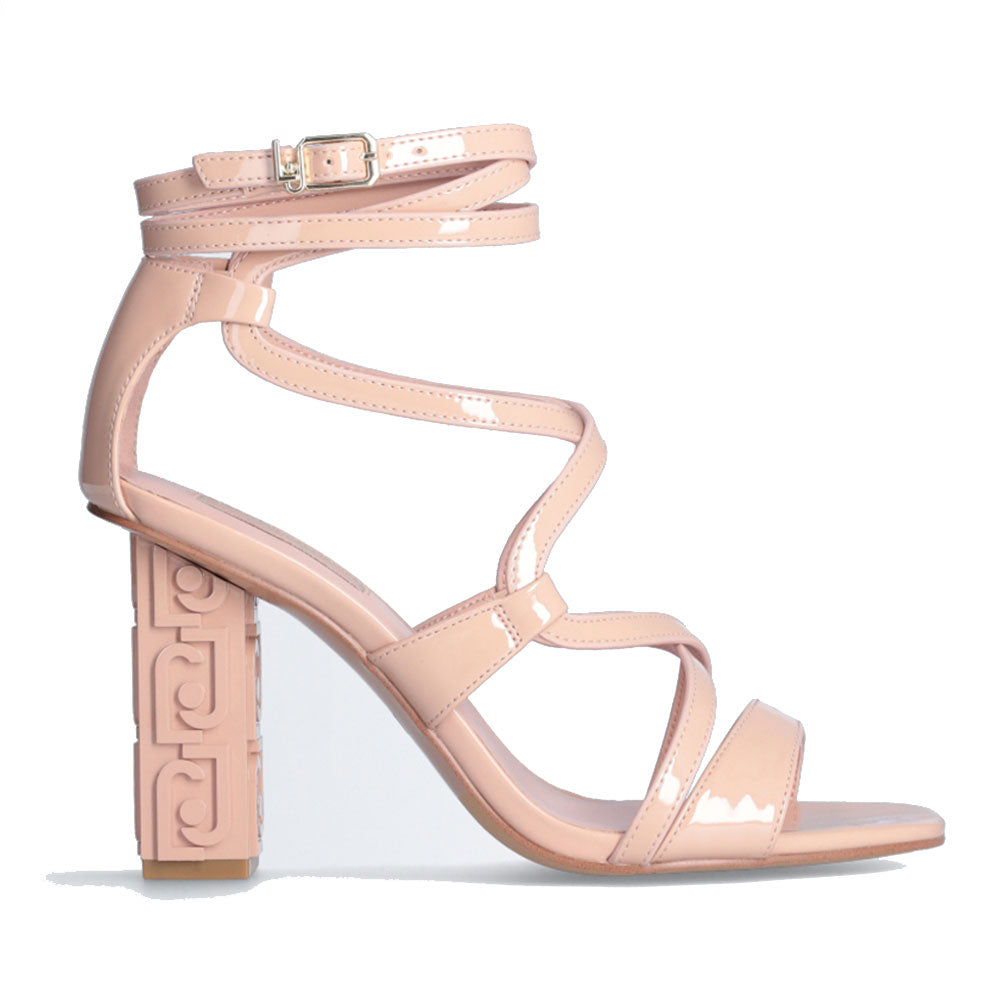 Scarpe Donna LIU JO Serena 05 Sandali in Vernice Nude con Tacco Logato