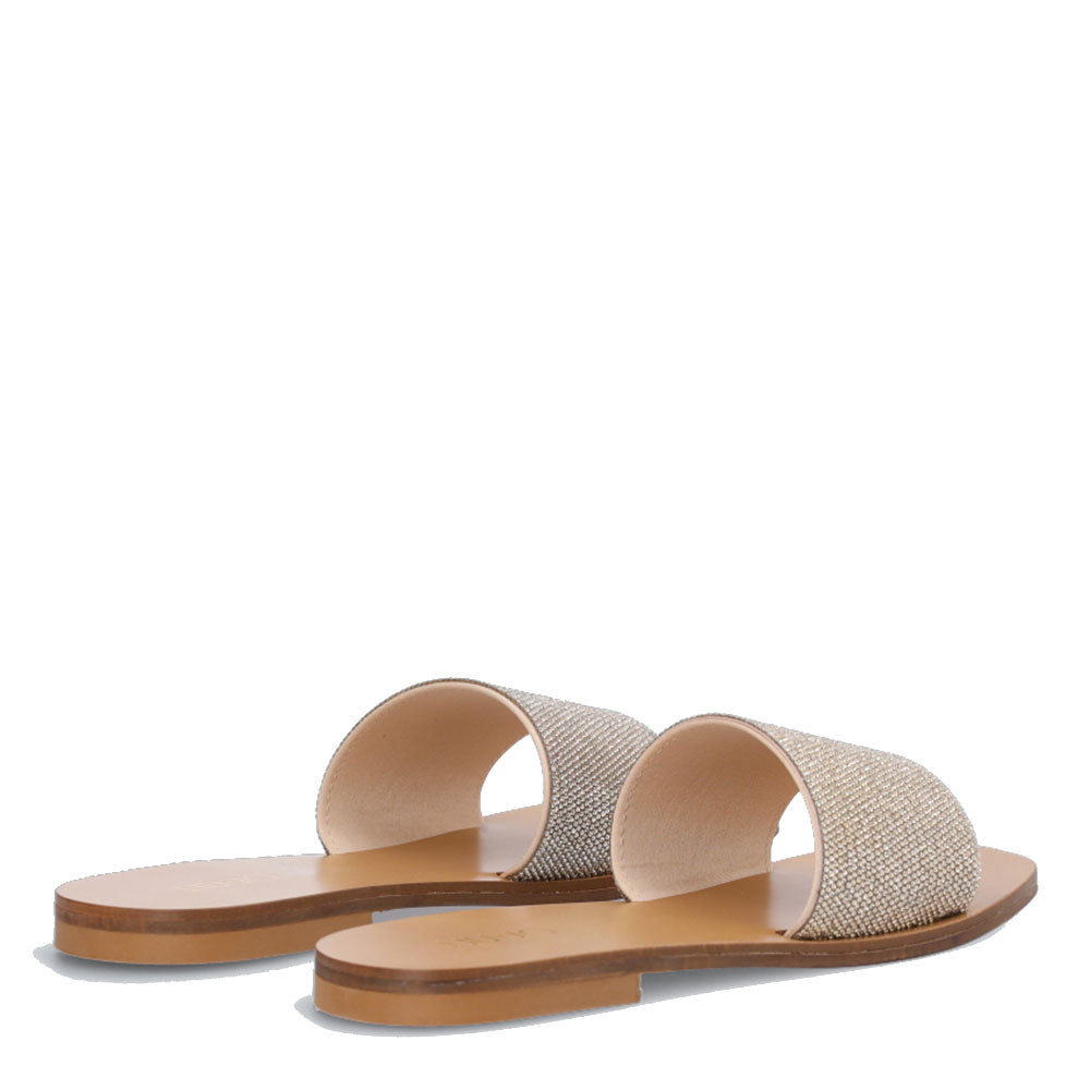 Ciabatta Flat Donna LIU JO Saba 04 con Strass color Champagne
