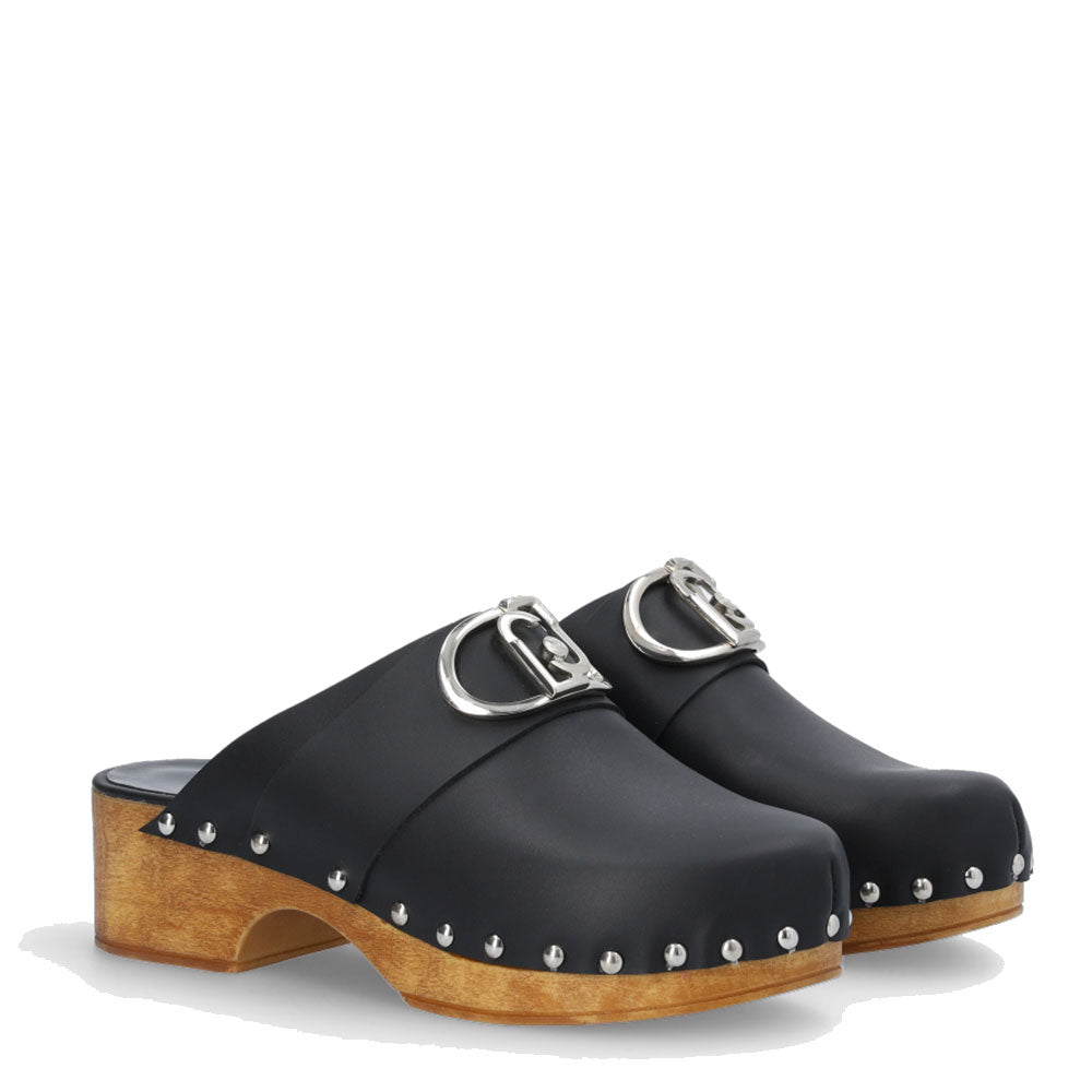 Scarpe Donna LIU JO Olga 04 Sabot in Pelle Nera
