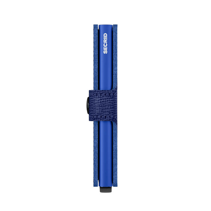 Porta Carte con Clip SECRID linea Miniwallet Crisple in Pelle Cobalto con RFID