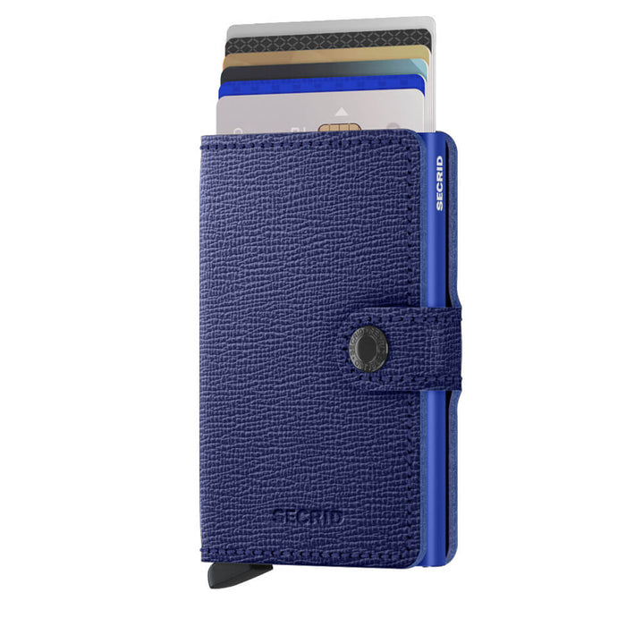 Porta Carte con Clip SECRID linea Miniwallet Crisple in Pelle Cobalto con RFID