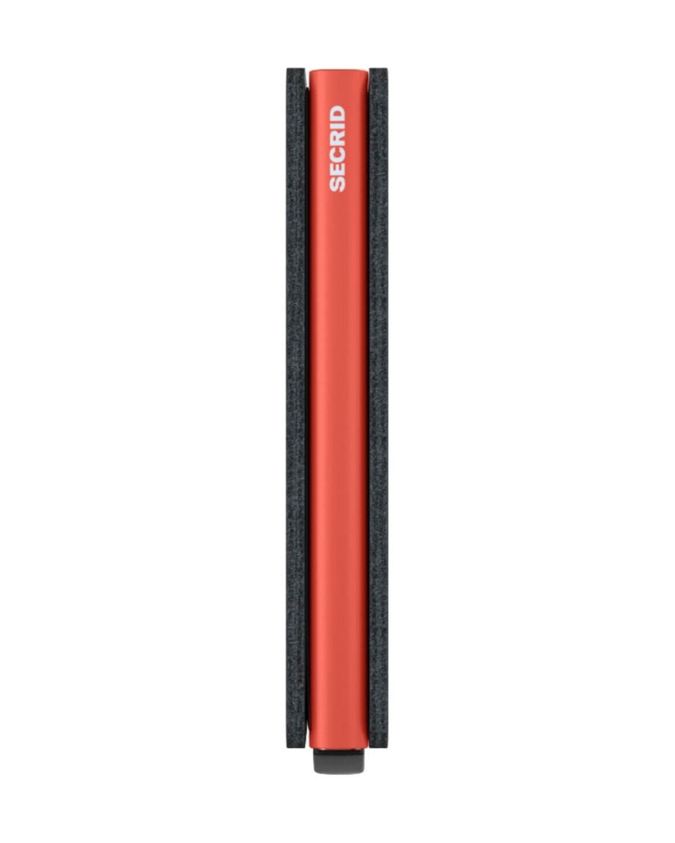 SECRID Matte Line Kartenetui aus nachtblauem und orangefarbenem Leder mit RFID