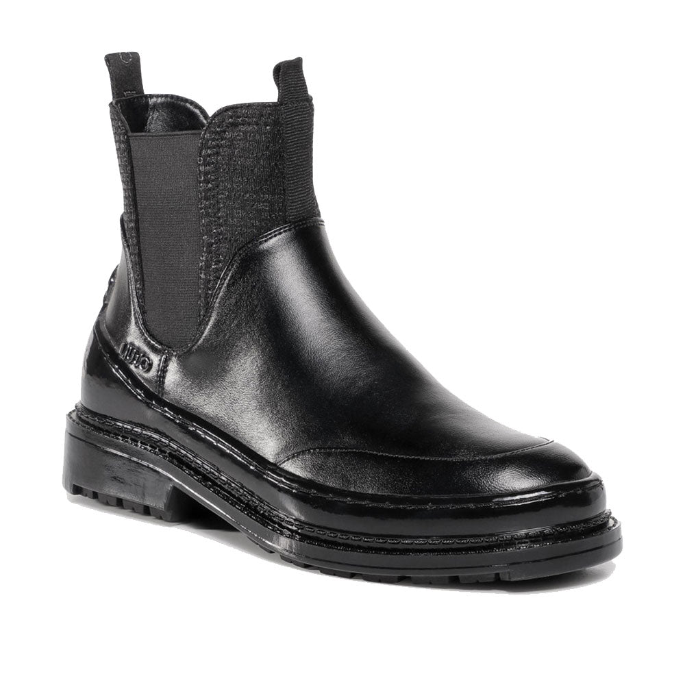 Scarpe Donna LIU JO Stivaletti Beatles in Pelle Nero