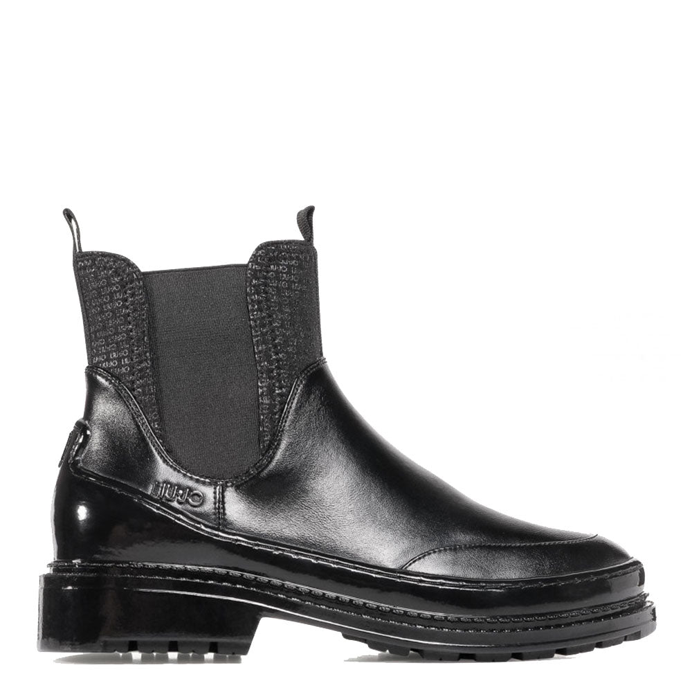 Scarpe Donna LIU JO Stivaletti Beatles in Pelle Nero