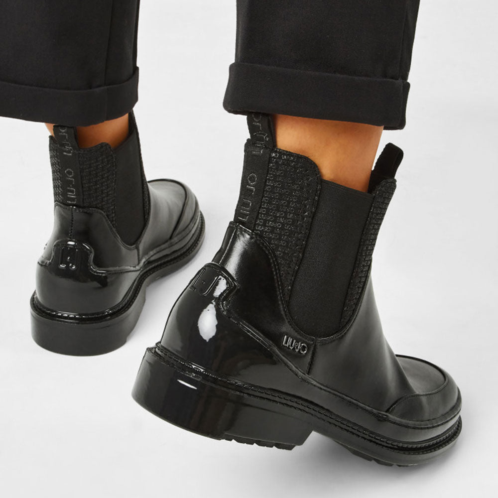 Scarpe Donna LIU JO Stivaletti Beatles in Pelle Nero