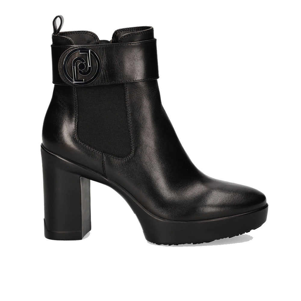 Scarpe Donna LIU JO Stivaletti con Plateau in Pelle Nero