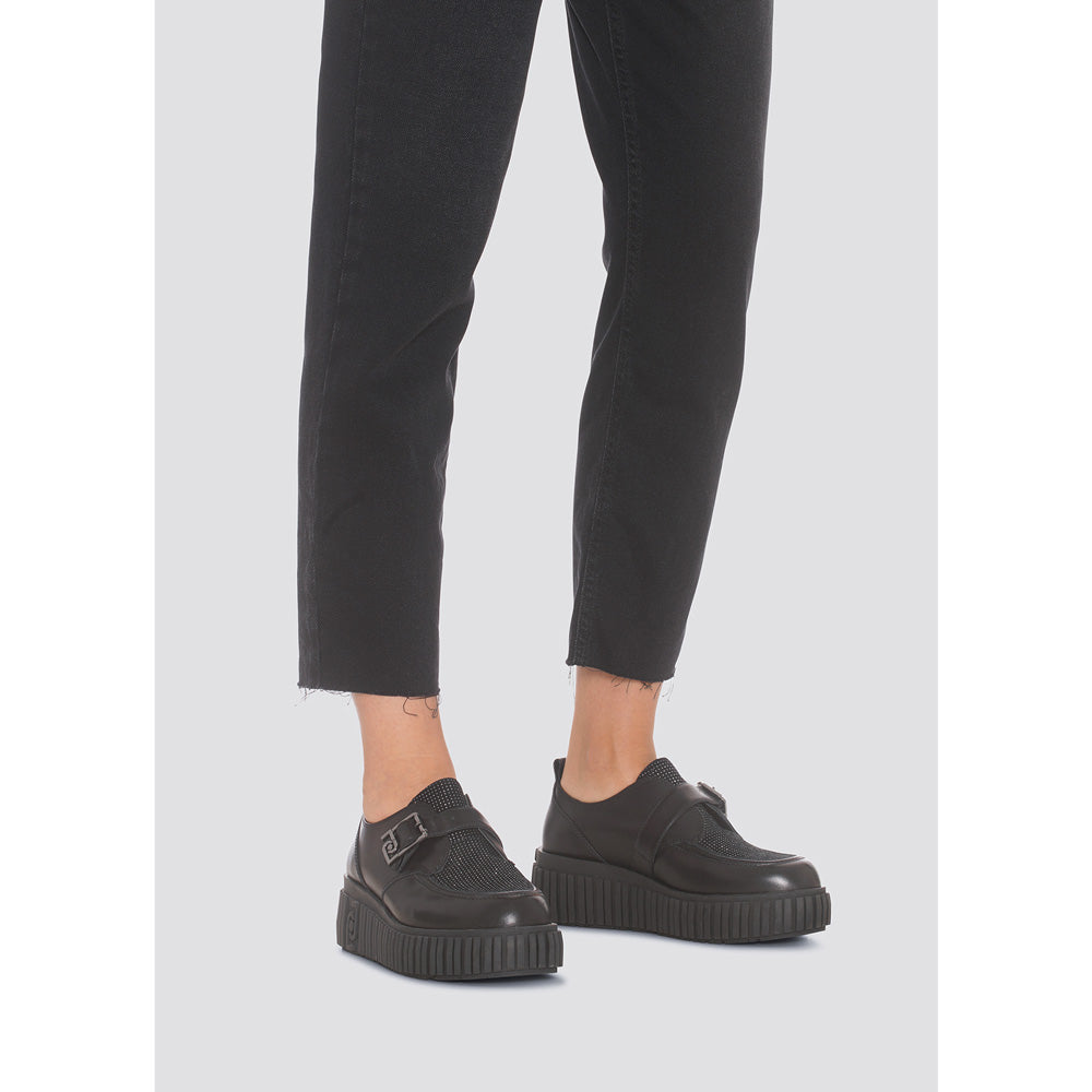 Scarpe Donna LIU JO Scarpe Basse in Pelle Nera con Glitter